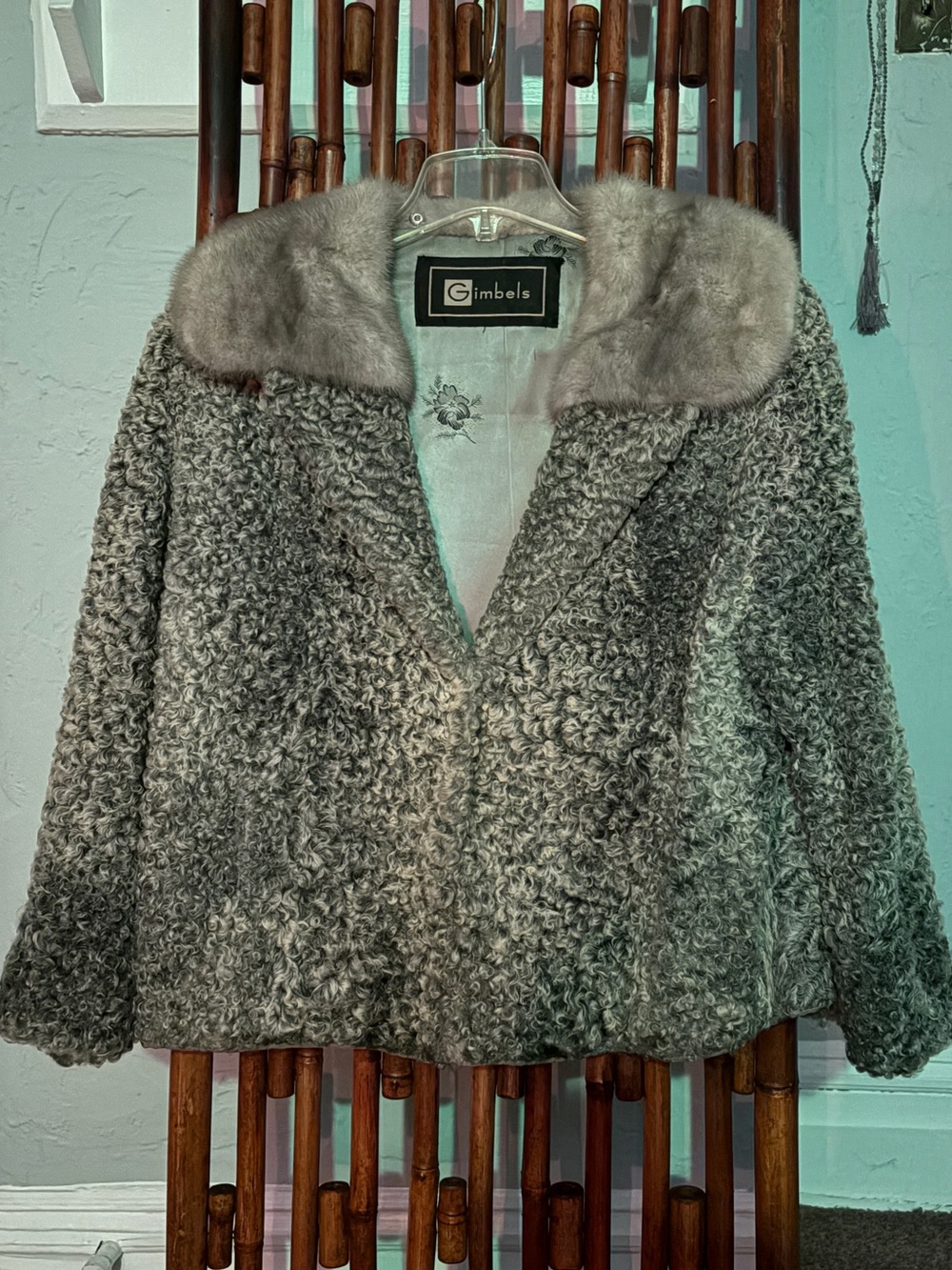 Sz s/m vintage gimbals Persian lamb and mink jacket
